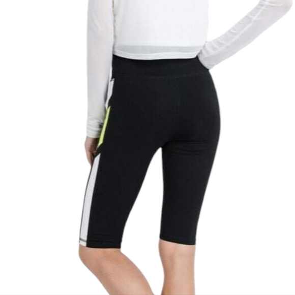 Mono B Black Biker Shorts With Neon Side Stripe - Picture 2 of 6